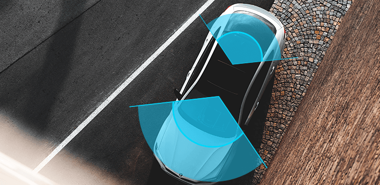 155 degree wide angle view